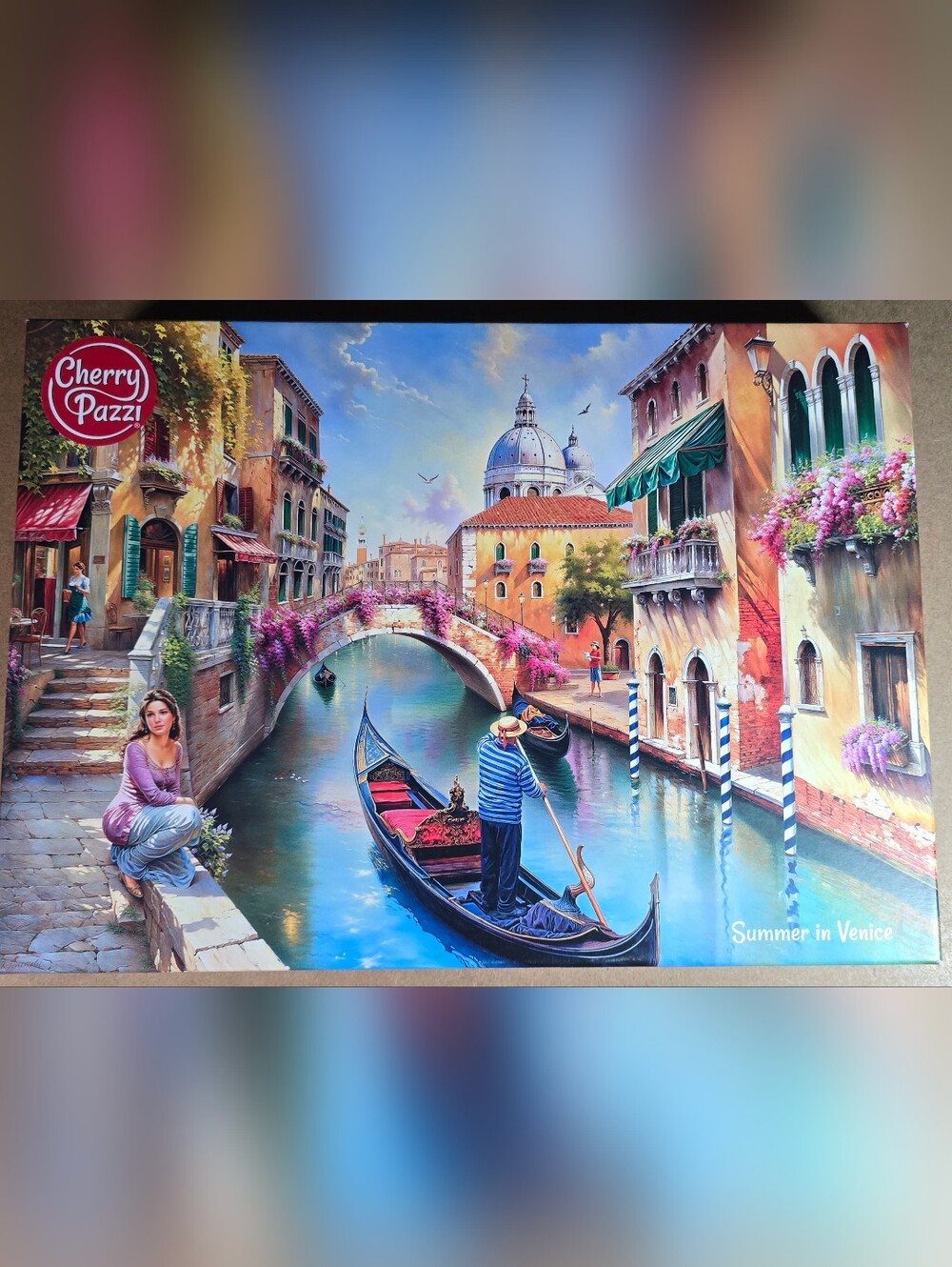 Cherry Pazzi 'Summer in Venice' Canal Scene puzzle - Vibrant Blue & Teal
